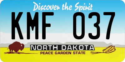 ND license plate KMF037