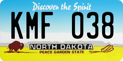 ND license plate KMF038