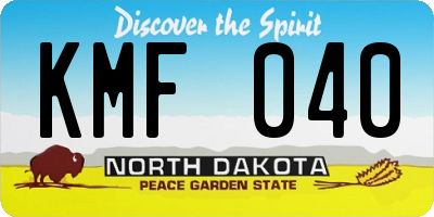 ND license plate KMF040