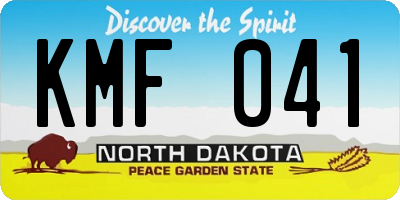 ND license plate KMF041