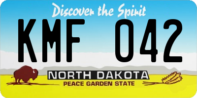 ND license plate KMF042