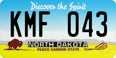 ND license plate KMF043