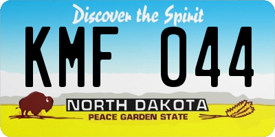 ND license plate KMF044