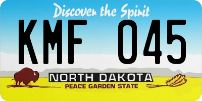 ND license plate KMF045
