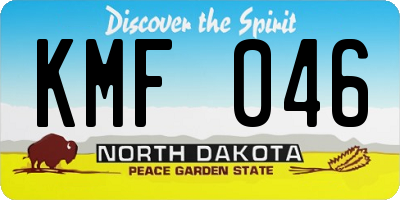 ND license plate KMF046