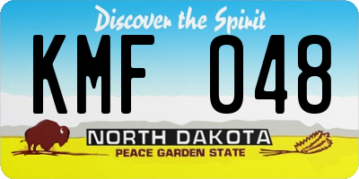 ND license plate KMF048