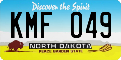 ND license plate KMF049