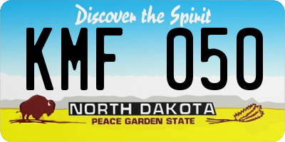 ND license plate KMF050