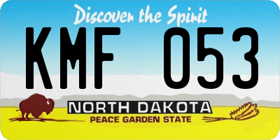 ND license plate KMF053