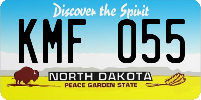 ND license plate KMF055