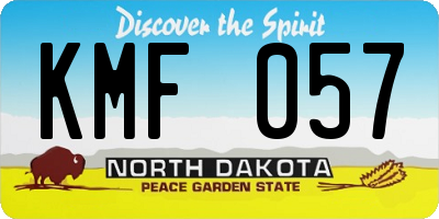 ND license plate KMF057