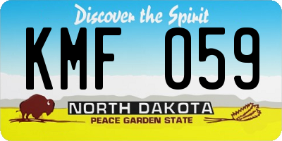 ND license plate KMF059
