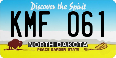 ND license plate KMF061