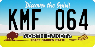 ND license plate KMF064