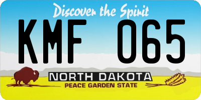 ND license plate KMF065
