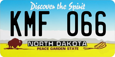 ND license plate KMF066