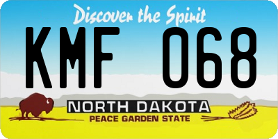 ND license plate KMF068