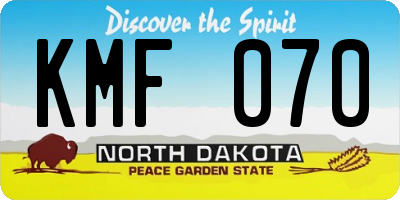 ND license plate KMF070