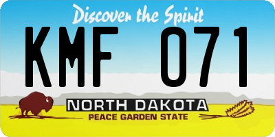 ND license plate KMF071
