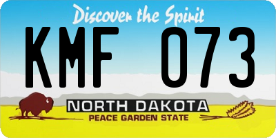 ND license plate KMF073