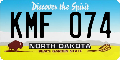 ND license plate KMF074