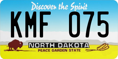 ND license plate KMF075