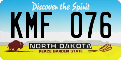 ND license plate KMF076