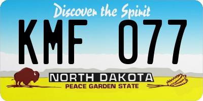 ND license plate KMF077