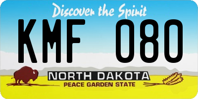 ND license plate KMF080