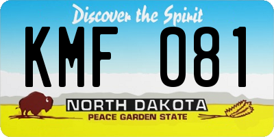 ND license plate KMF081