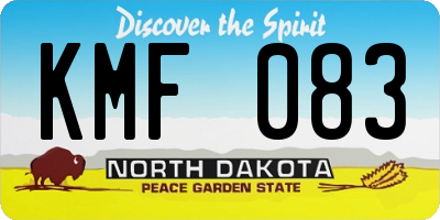 ND license plate KMF083