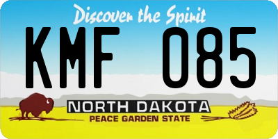 ND license plate KMF085