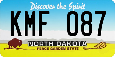ND license plate KMF087