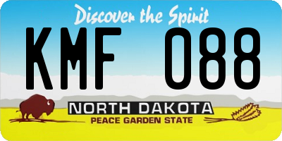 ND license plate KMF088