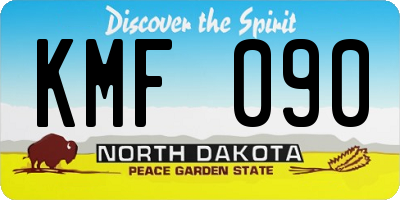 ND license plate KMF090
