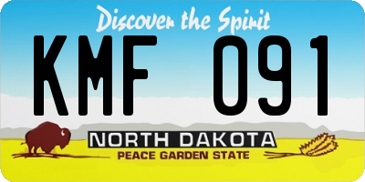 ND license plate KMF091