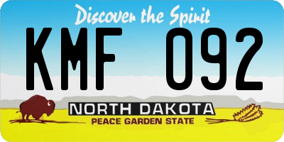 ND license plate KMF092
