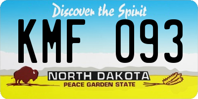 ND license plate KMF093