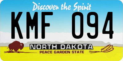 ND license plate KMF094