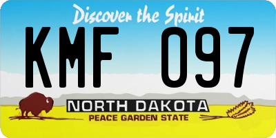 ND license plate KMF097