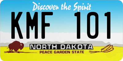 ND license plate KMF101