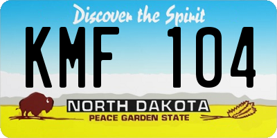 ND license plate KMF104