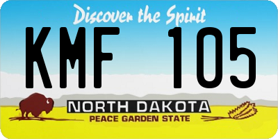 ND license plate KMF105