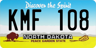 ND license plate KMF108