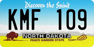 ND license plate KMF109