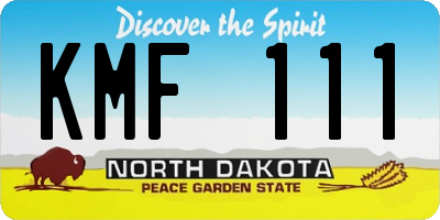 ND license plate KMF111