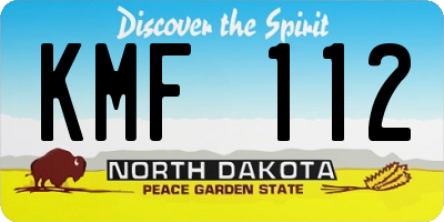 ND license plate KMF112