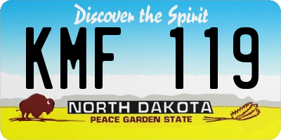 ND license plate KMF119