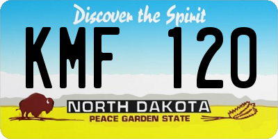 ND license plate KMF120