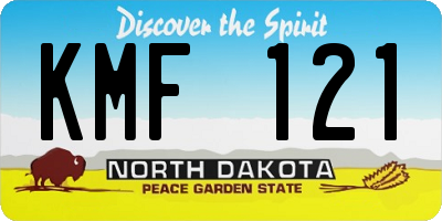 ND license plate KMF121